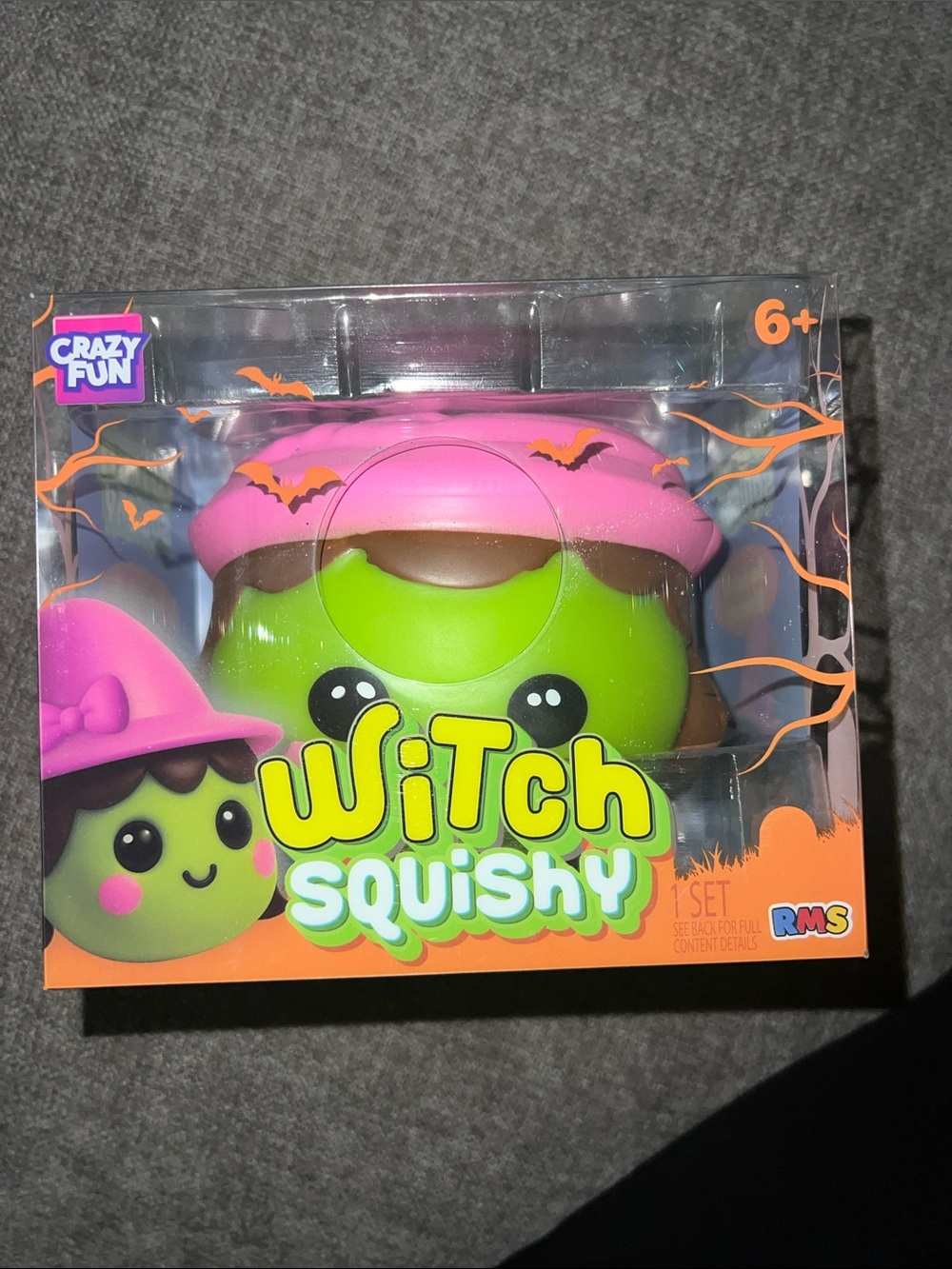 RMS Crazy Fun Witch Squishy Toy - Pink & Green RARE